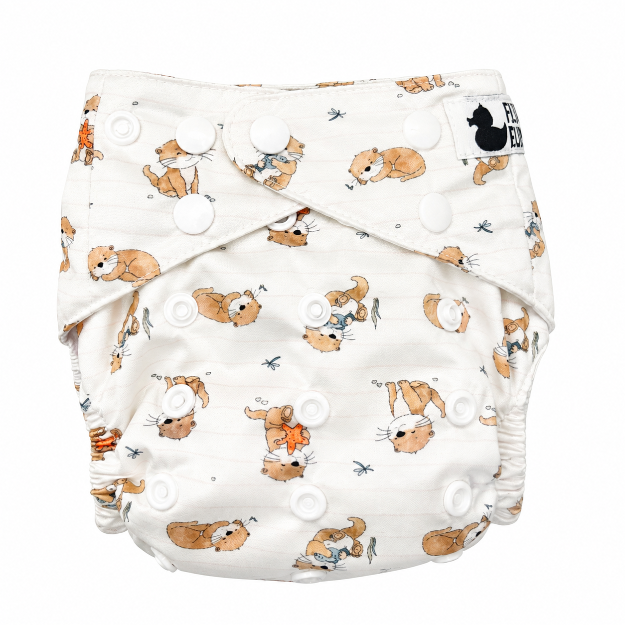River Rascals OSFM nappy featuring vibrant print and snap buttons