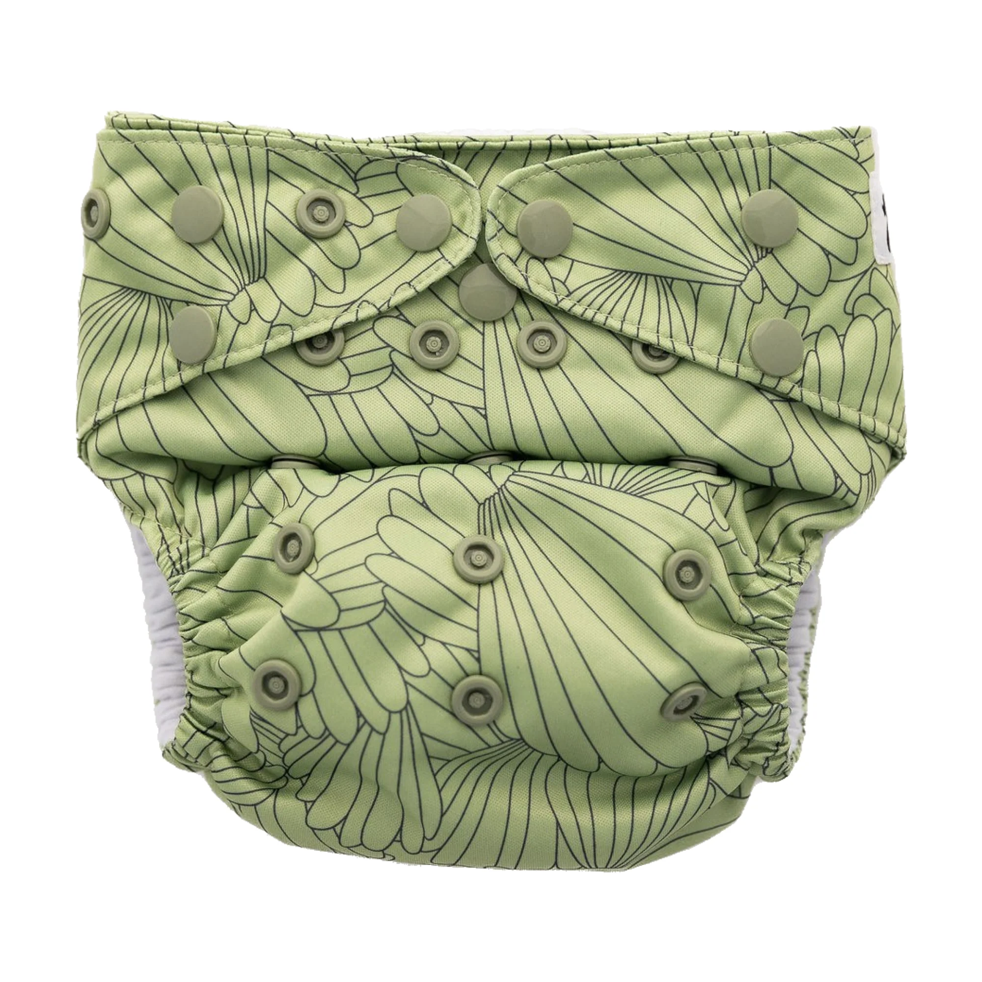 Flutter OSFM nappy featuring a colourful butterfly print