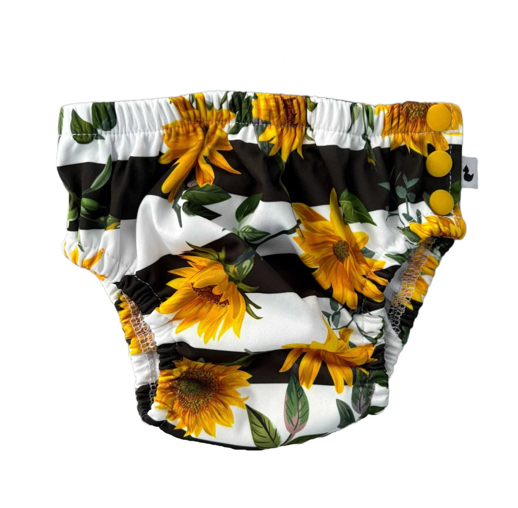 Black and White Sunflowers | Swim Nappy