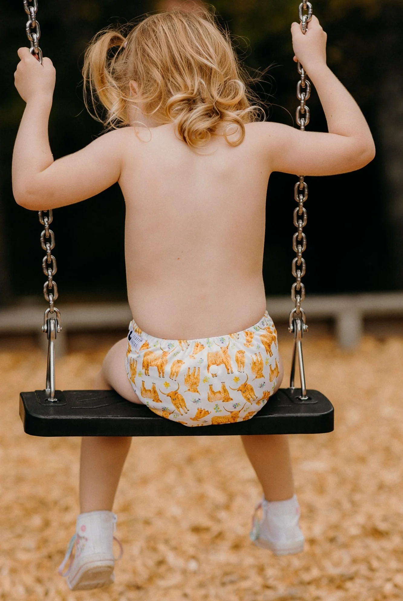 Bamboo terry inserts for versatile absorption in Highland Cow nappy