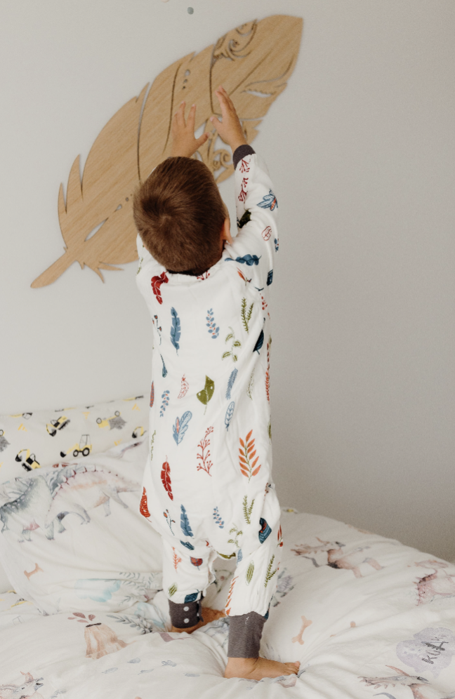 Fluffy Ducks Scandi Sleepsuit displayed on a soft surface