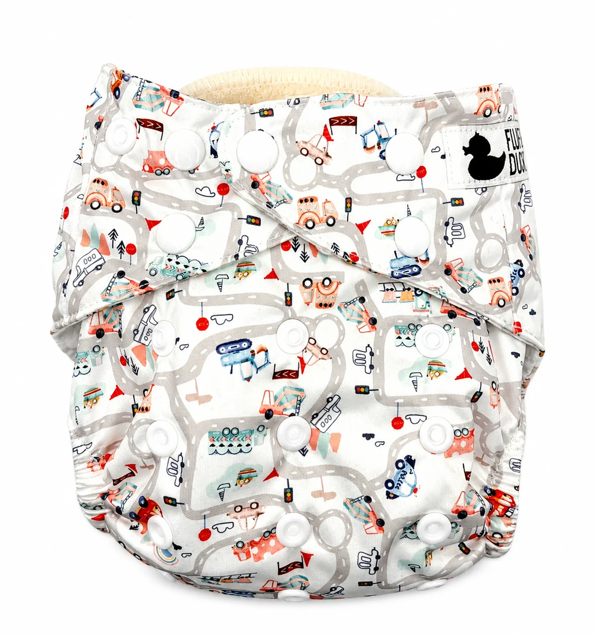 Sien Squad OSFM Nappy in vibrant design, showcasing adjustable snap buttons