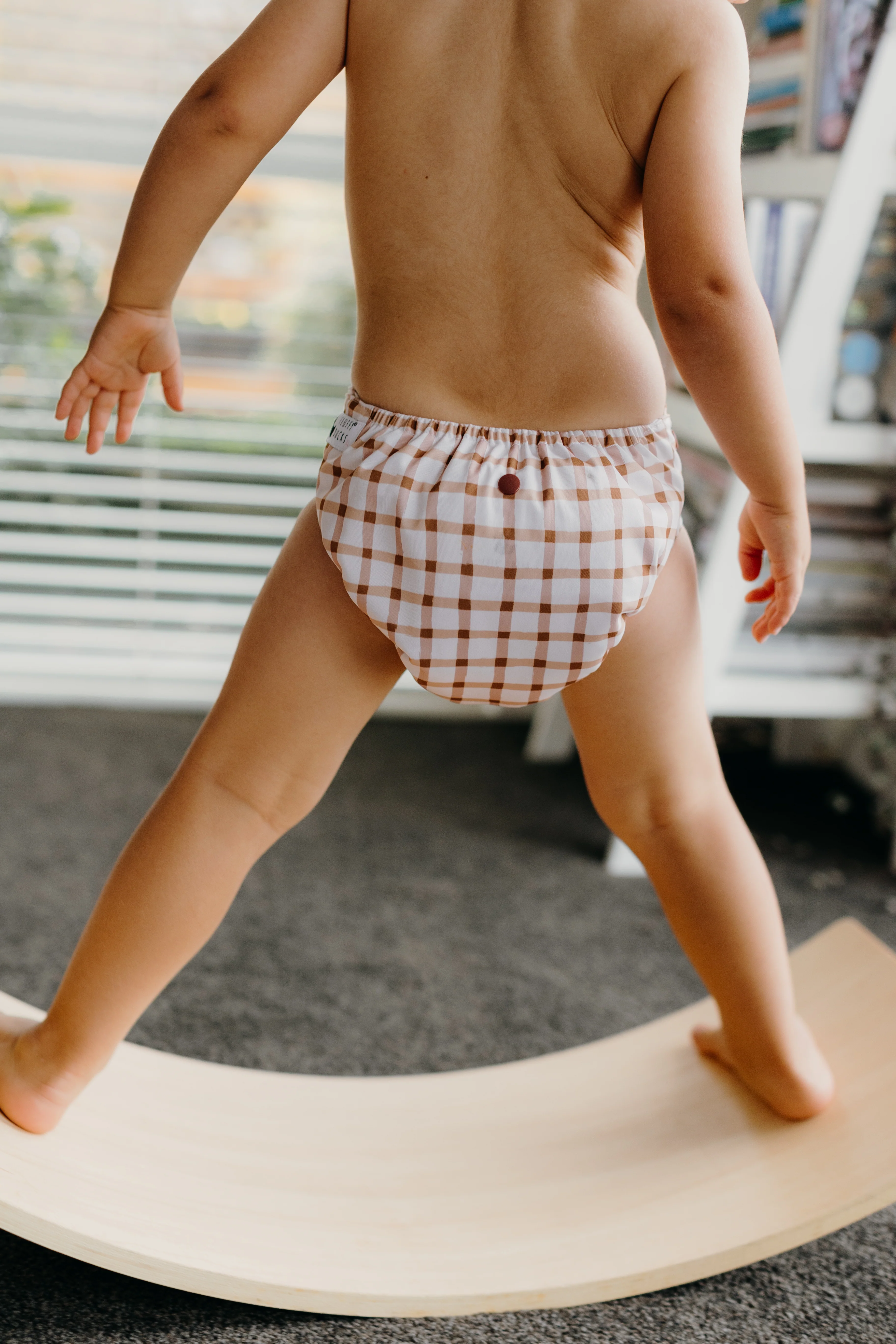 Close-up of Butterscotch nappy showing bamboo terry inserts