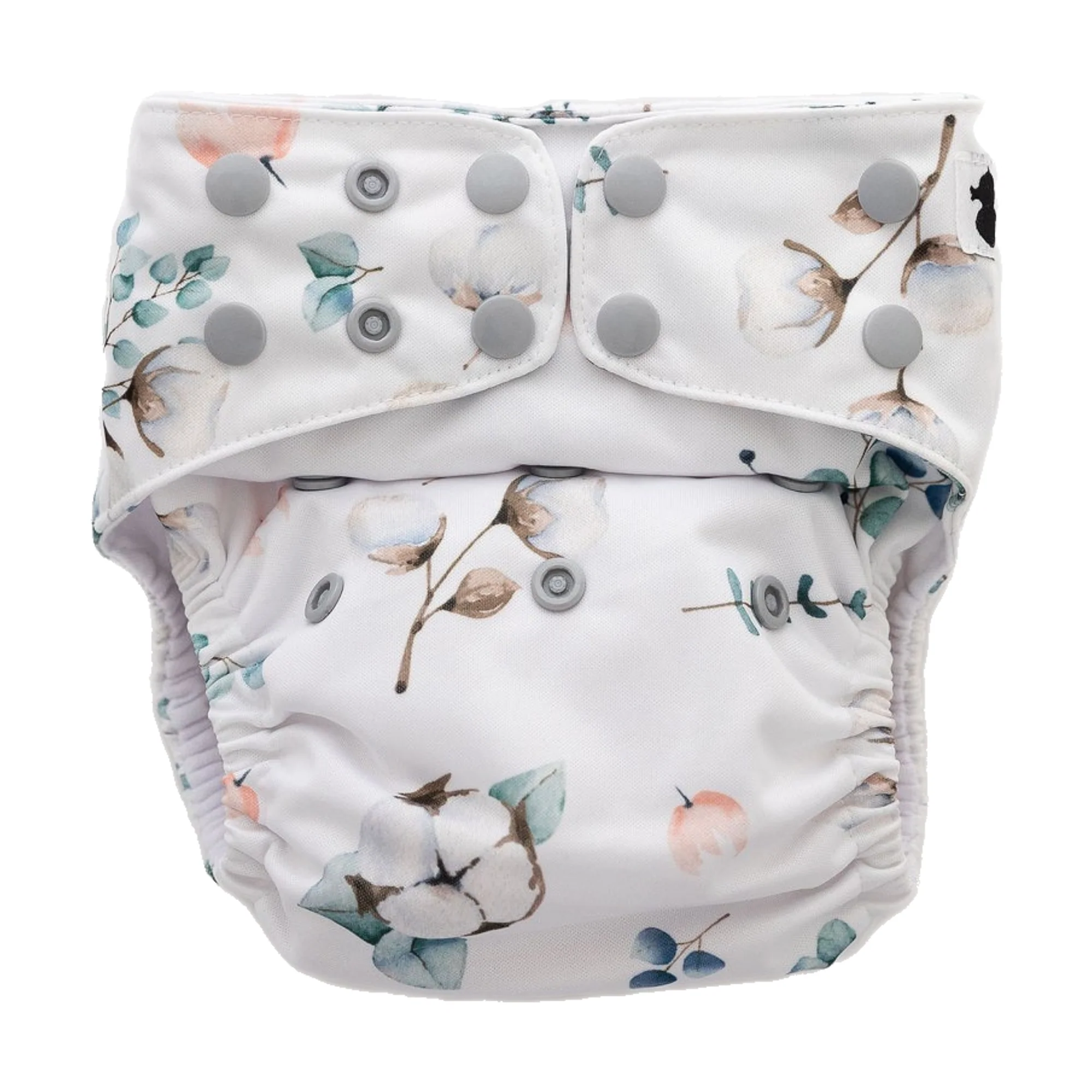 Fluffy Ducks Cotton Flower XL Toddler Nappy with snap buttons