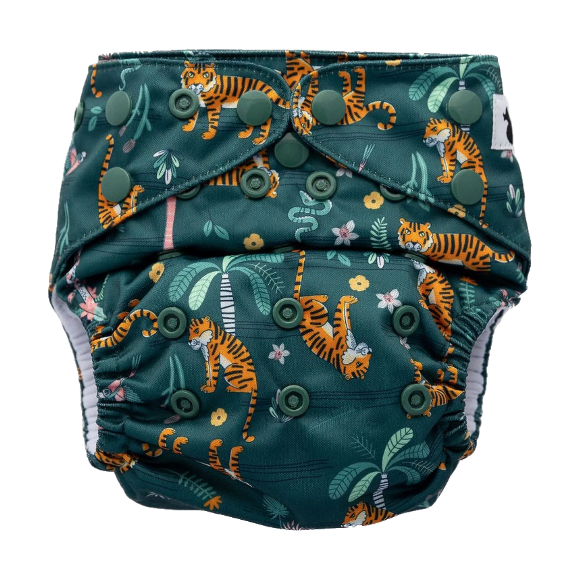 Jungle Nights OSFM nappy with vibrant jungle print