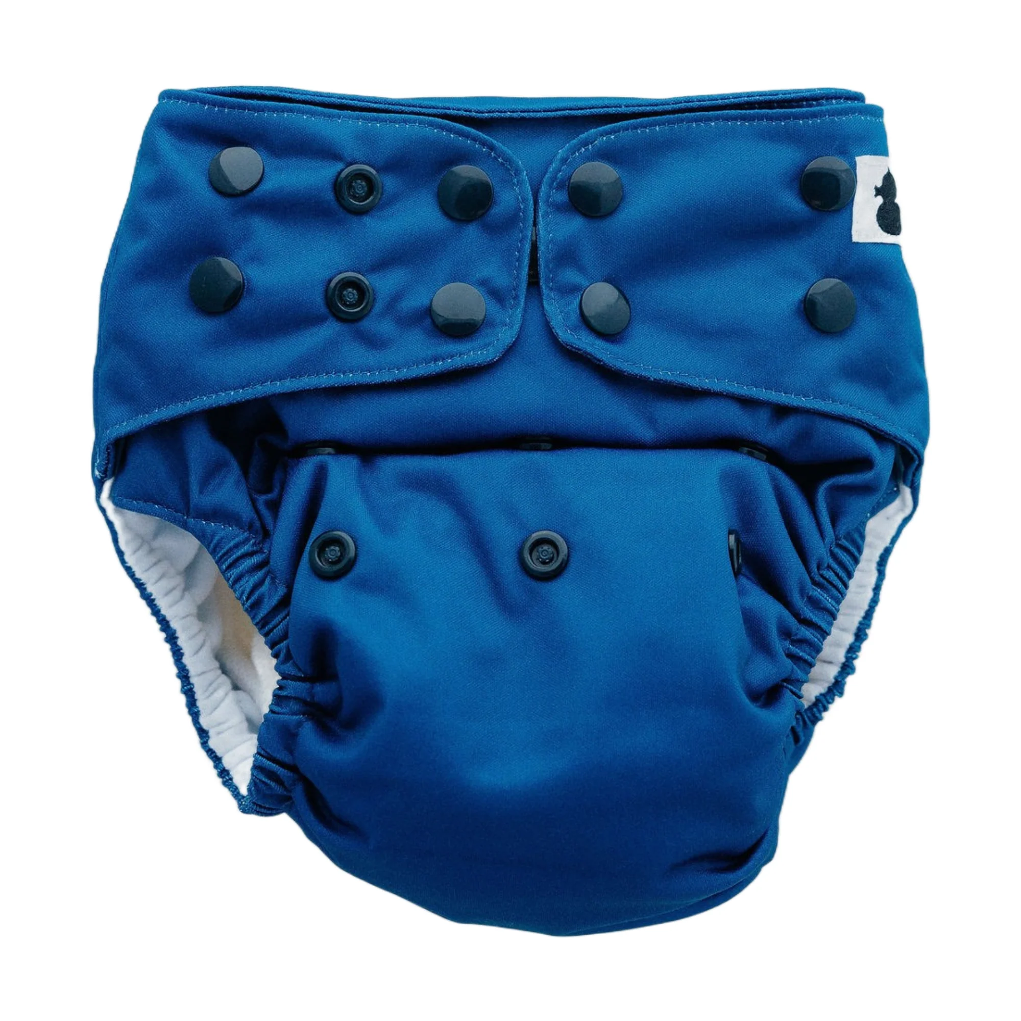 Sea Blue XL Toddler Nappy featuring snap buttons and bamboo inserts