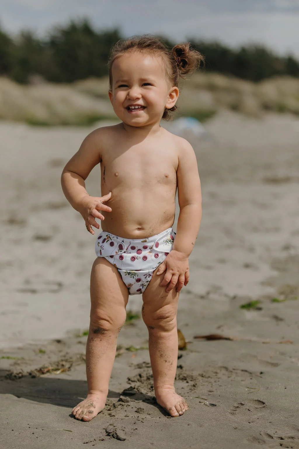 Two bamboo terry inserts included with the Wild Flower nappy