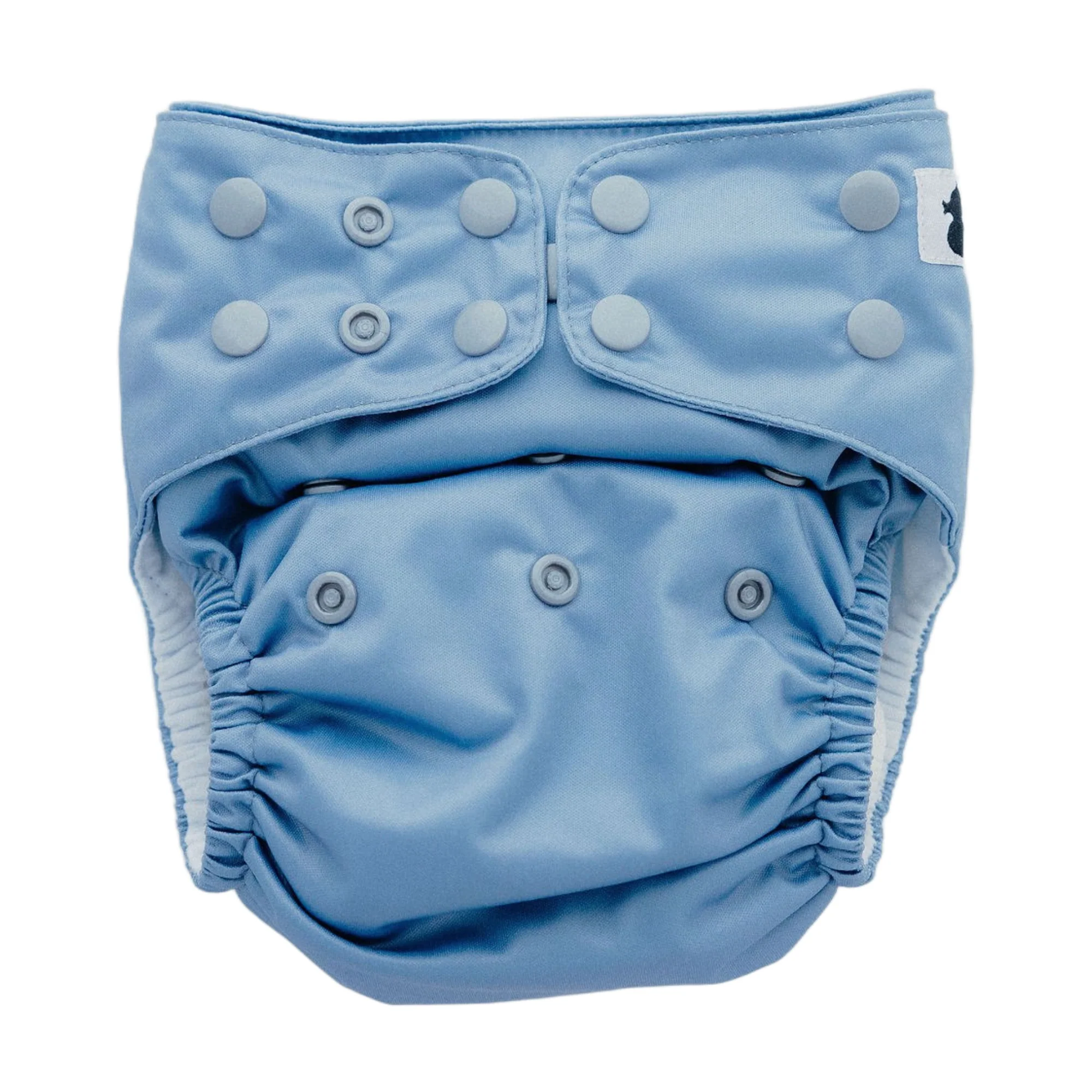 Sky Blue XL Toddler Nappy with snap buttons and bamboo inserts