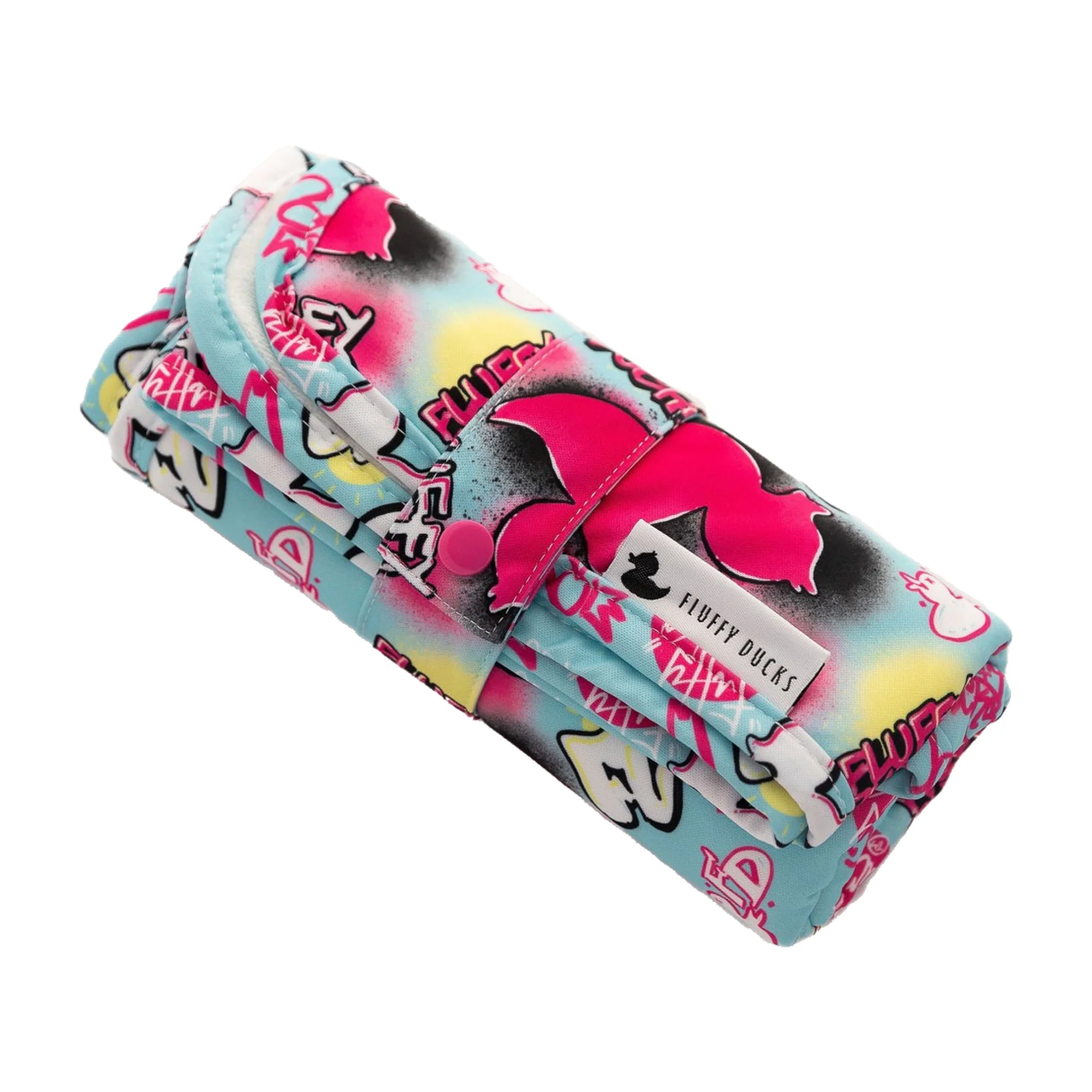 Graffiti Duck Change Mat featuring soft bamboo velour and waterproof design